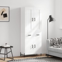 vidaXL Highboard Hochglanz-Weiß 69,5x34x180 cm Holzwerkstoff