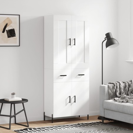 vidaXL Highboard Hochglanz-Weiß 69,5x34x180 cm Holzwerkstoff