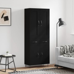 vidaXL Highboard Schwarz 69,5x34x180 cm Holzwerkstoff