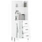 vidaXL Highboard Hochglanz-Weiß 69,5x34x180 cm Holzwerkstoff vidaXL Highboard Hochglanz-Weiß 69,5x34x180 cm Holzwerkstoff