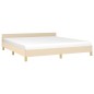 Bettgestell mit Kopfteil Creme 160x200 cm Stoff Bettgestell mit Kopfteil Creme 160x200 cm Stoff