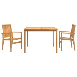 vidaXL 3-tlg. Garten-Essgruppe Massivholz Teak
