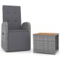 vidaXL 2-tlg. Garten-Lounge-Set Grau Poly Rattan & Massivholz Akazie vidaXL 2-tlg. Garten-Lounge-Set Grau Poly Rattan & Massivholz Akazie