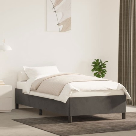 vidaXL Bettgestell Dunkelgrau 90x190 cm Samt