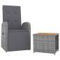 vidaXL 2-tlg. Garten-Lounge-Set Grau Poly Rattan & Massivholz Akazie vidaXL 2-tlg. Garten-Lounge-Set Grau Poly Rattan & Massivholz Akazie