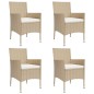 vidaXL 5-tlg. Garten-Essgruppe mit Kissen Beige Poly Rattan vidaXL 5-tlg. Garten-Essgruppe mit Kissen Beige Poly Rattan