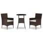 vidaXL 3-tlg. Garten-Bistro-Set mit Kissen Braun Poly Rattan vidaXL 3-tlg. Garten-Bistro-Set mit Kissen Braun Poly Rattan