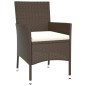 vidaXL 3-tlg. Garten-Bistro-Set mit Kissen Braun Poly Rattan vidaXL 3-tlg. Garten-Bistro-Set mit Kissen Braun Poly Rattan