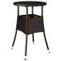 vidaXL 3-tlg. Garten-Bistro-Set mit Kissen Braun Poly Rattan vidaXL 3-tlg. Garten-Bistro-Set mit Kissen Braun Poly Rattan