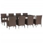 vidaXL 9-tlg. Garten-Essgruppe mit Kissen Braun Poly Rattan vidaXL 9-tlg. Garten-Essgruppe mit Kissen Braun Poly Rattan