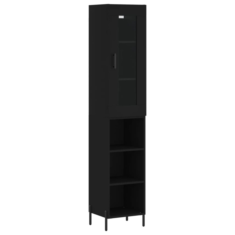 vidaXL Highboard Schwarz 34,5x34x180 cm Holzwerkstoff vidaXL Highboard Schwarz 34,5x34x180 cm Holzwerkstoff