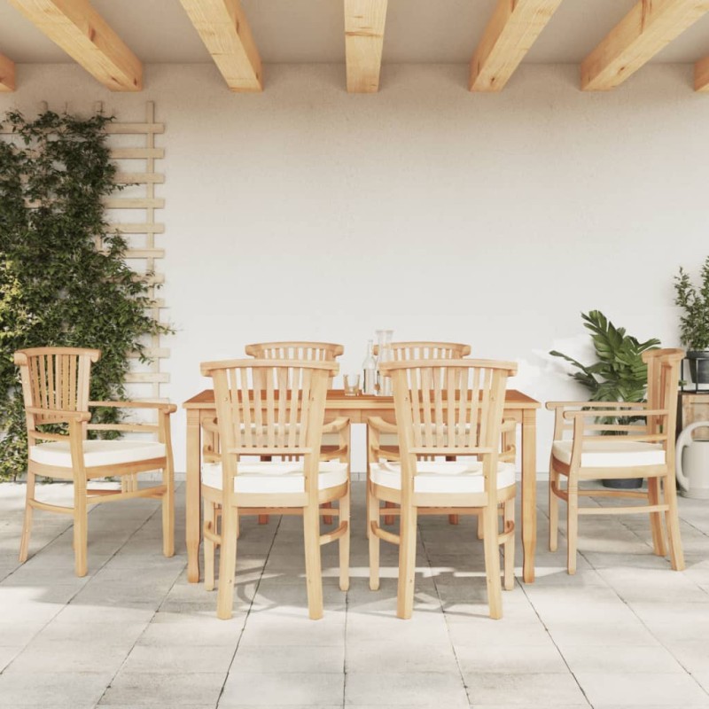 vidaXL 7-tlg. Garten-Essgruppe Massivholz Teak vidaXL 7-tlg. Garten-Essgruppe Massivholz Teak