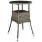 vidaXL 5-tlg. Garten-Bistro-Set mit Kissen Grau Poly Rattan vidaXL 5-tlg. Garten-Bistro-Set mit Kissen Grau Poly Rattan