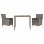 vidaXL 3-tlg. Garten-Essgruppe mit Kissen Grau Poly Rattan vidaXL 3-tlg. Garten-Essgruppe mit Kissen Grau Poly Rattan