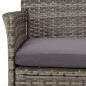 vidaXL 3-tlg. Garten-Essgruppe mit Kissen Grau Poly Rattan vidaXL 3-tlg. Garten-Essgruppe mit Kissen Grau Poly Rattan