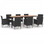 vidaXL 9-tlg. Garten-Essgruppe mit Kissen Schwarz Poly Rattan vidaXL 9-tlg. Garten-Essgruppe mit Kissen Schwarz Poly Rattan