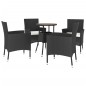 vidaXL 5-tlg. Garten-Bistro-Set mit Kissen Schwarz Poly Rattan vidaXL 5-tlg. Garten-Bistro-Set mit Kissen Schwarz Poly Rattan