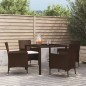 vidaXL 5-tlg. Garten-Essgruppe mit Kissen Braun Poly Rattan vidaXL 5-tlg. Garten-Essgruppe mit Kissen Braun Poly Rattan