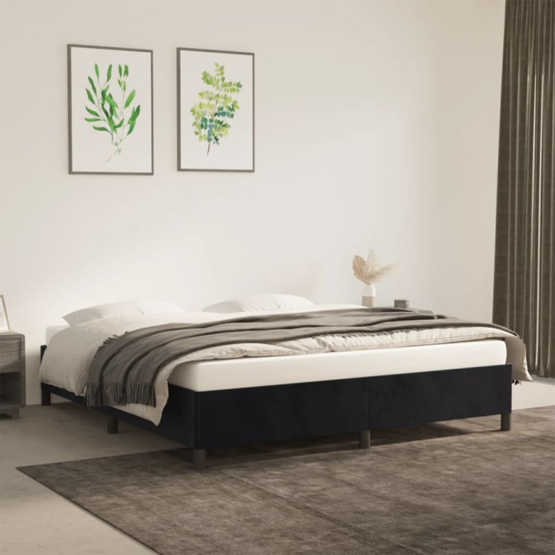 vidaXL Bettgestell Schwarz 180×200 cm Samt vidaXL Bettgestell Schwarz 180×200 cm Samt