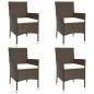 vidaXL 5-tlg. Garten-Essgruppe mit Kissen Braun Poly Rattan vidaXL 5-tlg. Garten-Essgruppe mit Kissen Braun Poly Rattan