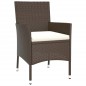 vidaXL 5-tlg. Garten-Essgruppe mit Kissen Braun Poly Rattan vidaXL 5-tlg. Garten-Essgruppe mit Kissen Braun Poly Rattan