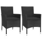 vidaXL 3-tlg. Garten-Essgruppe mit Kissen Schwarz Poly Rattan vidaXL 3-tlg. Garten-Essgruppe mit Kissen Schwarz Poly Rattan