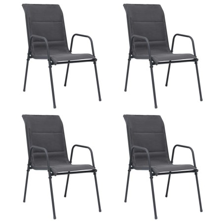 vidaXL Stapelbare Gartenstühle 4 Stk. Stahl und Textiline Anthrazit