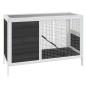 vidaXL Kaninchenstall Grau 103x44x69,5 cm Massivholz Kiefer vidaXL Kaninchenstall Grau 103x44x69,5 cm Massivholz Kiefer