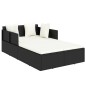 vidaXL Sonnenliege mit Kissen Schwarz 182x118x63 cm Poly Rattan vidaXL Sonnenliege mit Kissen Schwarz 182x118x63 cm Poly Rattan