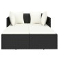 vidaXL Sonnenliege mit Kissen Schwarz 182x118x63 cm Poly Rattan vidaXL Sonnenliege mit Kissen Schwarz 182x118x63 cm Poly Rattan