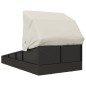 vidaXL Sonnenliege mit Faltdach Schwarz 200x114x128 cm Poly Rattan vidaXL Sonnenliege mit Faltdach Schwarz 200x114x128 cm Poly Rattan