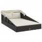 vidaXL Sonnenliege mit Faltdach Schwarz 200x114x128 cm Poly Rattan vidaXL Sonnenliege mit Faltdach Schwarz 200x114x128 cm Poly Rattan