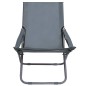 vidaXL Klappbare Strandstühle 2 Stk. Stoff Grau vidaXL Klappbare Strandstühle 2 Stk. Stoff Grau