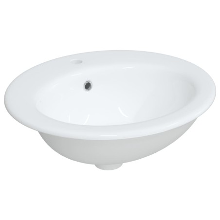 vidaXL Waschbecken Weiß 52x46x20 cm Oval Keramik