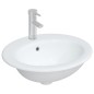 vidaXL Waschbecken Weiß 52x46x20 cm Oval Keramik vidaXL Waschbecken Weiß 52x46x20 cm Oval Keramik