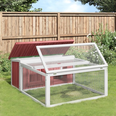 vidaXL Kaninchenstall Mokka 117,5x97x47,5 cm Massivholz Kiefer