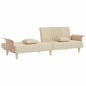 vidaXL Schlafsofa mit Armlehnen Creme Stoff vidaXL Schlafsofa mit Armlehnen Creme Stoff