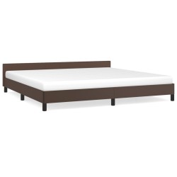 Bettgestell mit Kopfteil Braun 200x200 cm Kunstleder