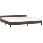 Bettgestell mit Kopfteil Braun 200x200 cm Kunstleder Bettgestell mit Kopfteil Braun 200x200 cm Kunstleder