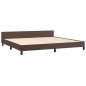 Bettgestell mit Kopfteil Braun 200x200 cm Kunstleder Bettgestell mit Kopfteil Braun 200x200 cm Kunstleder