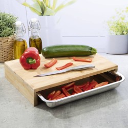 HI Schneidebrett mit Tablett 38x27x7 cm Bambus 