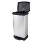 Curver Tretmülleimer Deco 50 L Silbern Curver Tretmülleimer Deco 50 L Silbern