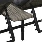 vidaXL Doppel-Sonnenliege mit Auflage Poly Rattan Grau vidaXL Doppel-Sonnenliege mit Auflage Poly Rattan Grau