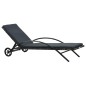 vidaXL Sonnenliege mit Auflage & Rädern Poly Rattan Anthrazit vidaXL Sonnenliege mit Auflage & Rädern Poly Rattan Anthrazit