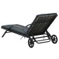 vidaXL Sonnenliege mit Auflage & Rädern Poly Rattan Anthrazit vidaXL Sonnenliege mit Auflage & Rädern Poly Rattan Anthrazit