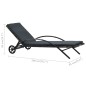 vidaXL Sonnenliege mit Auflage & Rädern Poly Rattan Anthrazit vidaXL Sonnenliege mit Auflage & Rädern Poly Rattan Anthrazit