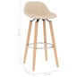 vidaXL Barhocker 2 Stk. Creme Stoff vidaXL Barhocker 2 Stk. Creme Stoff