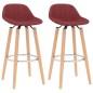 vidaXL Barhocker 2 Stk. Weinrot Stoff vidaXL Barhocker 2 Stk. Weinrot Stoff