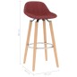 vidaXL Barhocker 2 Stk. Weinrot Stoff vidaXL Barhocker 2 Stk. Weinrot Stoff