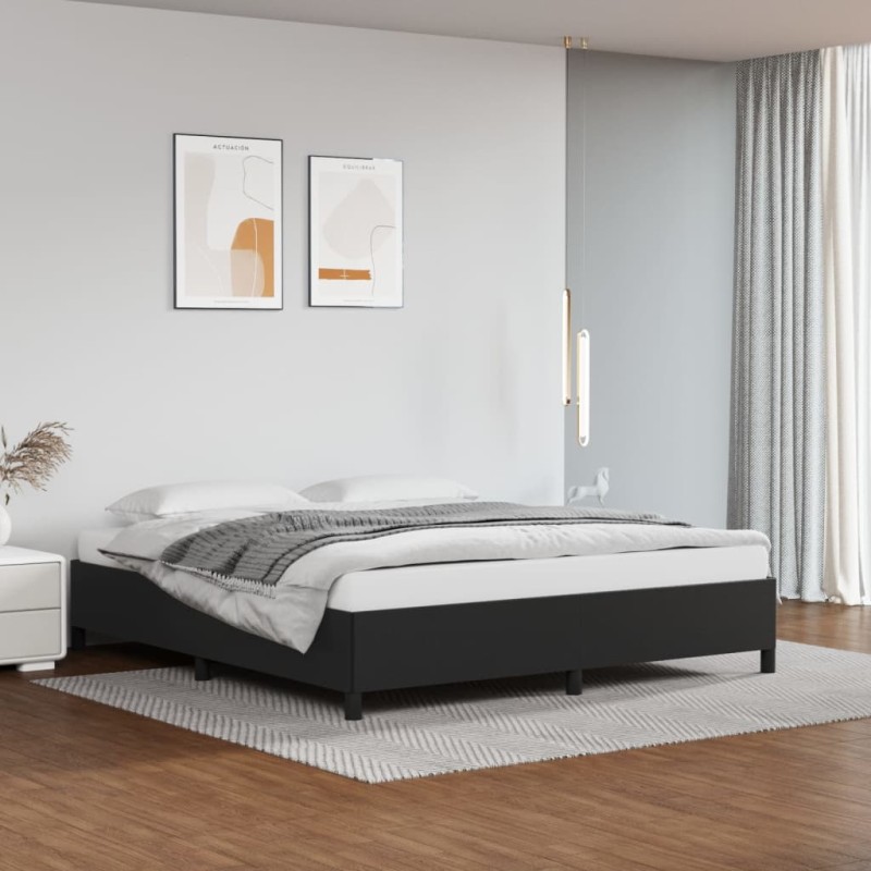 Bettgestell Schwarz 180x200 cm Kunstleder Bettgestell Schwarz 180x200 cm Kunstleder